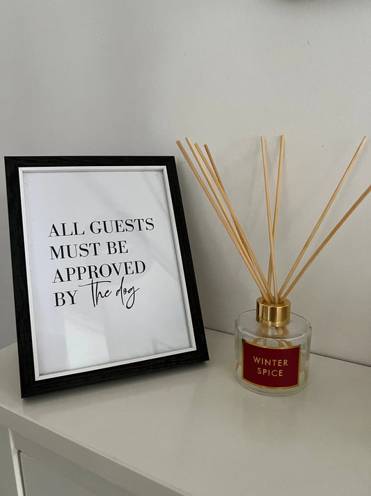 All Guests Must Be Approved By The Dog Animal Wall Decor Simple Print-0